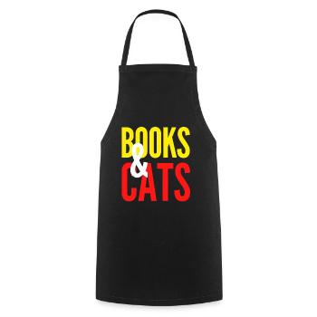 BOOKS AND CATS - Tablier de cuisine - noir - Devant - AI Model Male 185 dark (185cm)