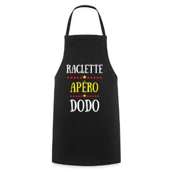 raclette apéro dodo - Tablier de cuisine - noir - Devant - AI Model Male 185 dark (185cm)