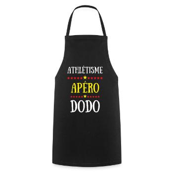 athlétisme apéro dodo - Tablier de cuisine - noir - Devant - AI Model Male 185 dark (185cm)
