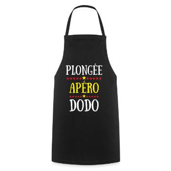 plongée apéro dodo - Tablier de cuisine - noir - Devant - AI Model Male 185 dark (185cm)