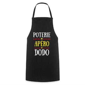 poterie apéro dodo - Tablier de cuisine - noir - Devant - AI Model Male 185 dark (185cm)