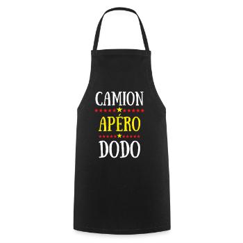 camion apéro dodo - Tablier de cuisine - noir - Devant - AI Model Male 185 dark (185cm)