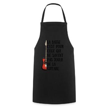 LA BASSE EST POUR CEUX QUI NE SAVENT PAS ... - Tablier de cuisine - noir - Devant - AI Model Male 185 dark (185cm)