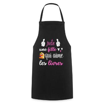 juste une fille qui aime les livres - Tablier de cuisine - noir - Devant - AI Model Male 185 dark (185cm)