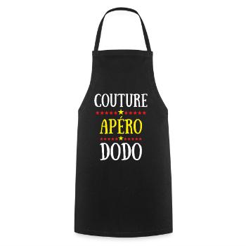 couture apéro dodo - Tablier de cuisine - noir - Devant - AI Model Male 185 dark (185cm)