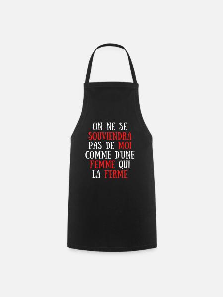 on ne se souviendra pas de moi comme une femme - Tablier de cuisine - noir