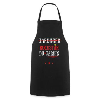 JARDINIER OU LA ROCK STAR DU JARDIN - Tablier de cuisine - noir - Devant - AI Model Male 185 dark (185cm)