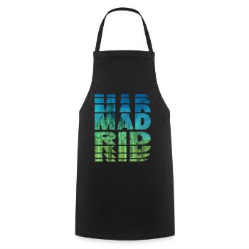 Madrid Spain City Skyline Home Love - Cooking Apron - black - Front - AI Model Male 185 dark (185cm)