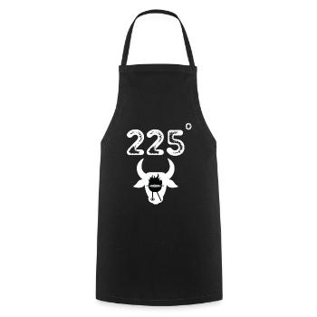225 Degrees BBQ Grilling Smoking Meat Cow - Tablier de cuisine - noir - Devant - AI Model Male 185 dark (185cm)