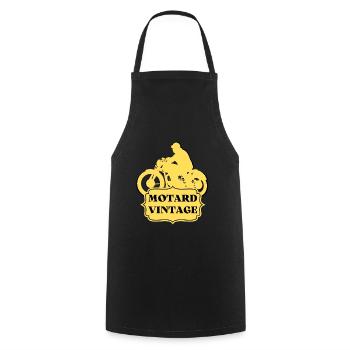 MOTARD VINTAGE - Tablier de cuisine - noir - Devant - AI Model Male 185 dark (185cm)