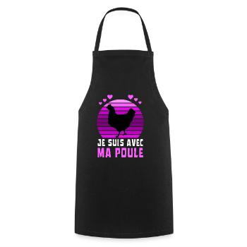 Je suis avec ma poule Vintage Sunset Violet - Tablier de cuisine - noir - Devant - AI Model Male 185 dark (185cm)