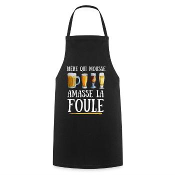 Bière qui mousse amasse la foule - Tablier de cuisine - noir - Devant - AI Model Male 185 dark (185cm)