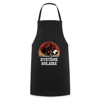 Système solaire science Vintage Sunset Rétro - Tablier de cuisine - noir - Devant - AI Model Male 185 dark (185cm)