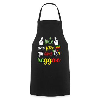 juste une fille qui aime le reggae - Tablier de cuisine - noir - Devant - AI Model Male 185 dark (185cm)