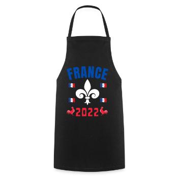 France 2022 Football Maillot Les Bleus Coq Drapeau - Tablier de cuisine - noir - Devant - AI Model Male 185 dark (185cm)