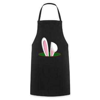 Oreilles de lapin de Pâques Cadeau amusant de Pâques - Tablier de cuisine - noir - Devant - AI Model Male 185 dark (185cm)