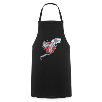 Dungeons & Dragons White Dragon - Cooking Apron - black - Front - AI Model Male 185 dark (185cm)