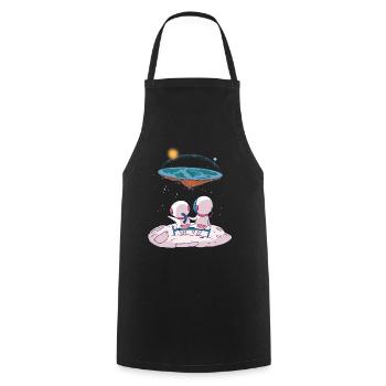 The earth is flat - Cooking Apron - black - Front - AI Model Male 185 dark (185cm)