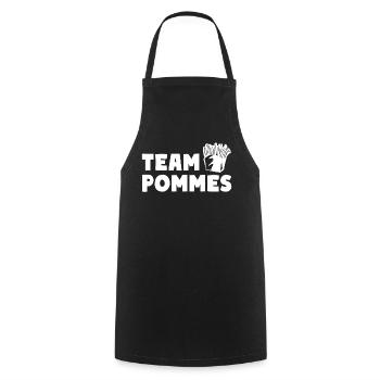 Team fries fries French fries - Cooking Apron - black - Front - AI Model Male 185 dark (185cm)