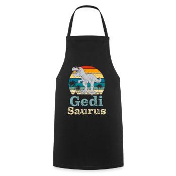 Gedi Saurus Wöd Gedi Patenonkel Österreich - Kochschürze - Schwarz - Vorne - AI Model Male 185 dark (185cm)