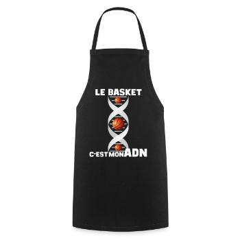 Le Basket Dans Mon ADN Cadeau homme femme enfant - Tablier de cuisine - noir - Devant - AI Model Male 185 dark (185cm)