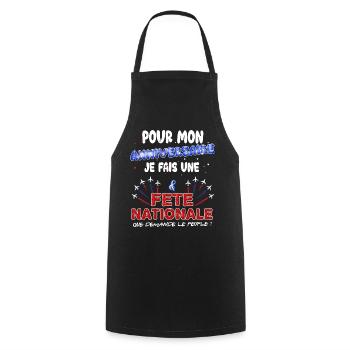 Mois Anniversaire National Homme Femme Enfant - Tablier de cuisine - noir - Devant - AI Model Male 185 dark (185cm)
