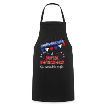 14 Juillet Fête Nationale Et Anniversaire Famille - Tablier de cuisine - noir - Devant - AI Model Male 185 dark (185cm)