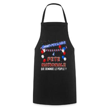 Juillet Fête Nationale Anniversaire Homme Ou Femme - Tablier de cuisine - noir - Devant - AI Model Male 185 dark (185cm)