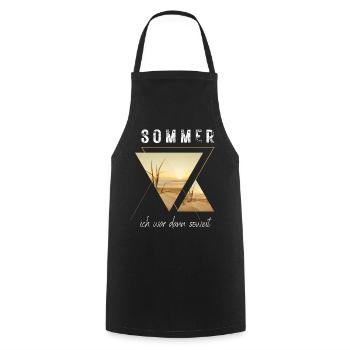 SOMMER ich bin dann soweit - HELLO SUMMER - Kochschürze - Schwarz - Vorne - AI Model Male 185 dark (185cm)