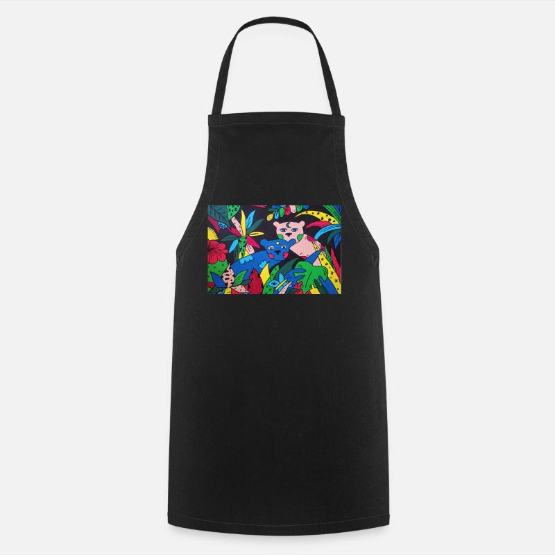 Mystic Panthers Pop Art - Cooking Apron - black