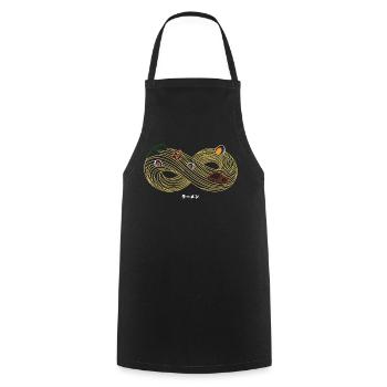 Infinity Pleasure - Cooking Apron - black - Front - AI Model Male 185 dark (185cm)