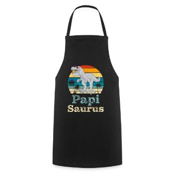 Papi Saurus Papa Saurus Papi Schweiz - Kochschürze - Schwarz - Vorne - AI Model Male 185 dark (185cm)