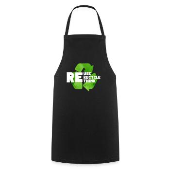 Reuse Recycle Rethink Nachhaltigkeit Umwelt Klima - Kochschürze - Schwarz - Vorne - AI Model Male 185 dark (185cm)
