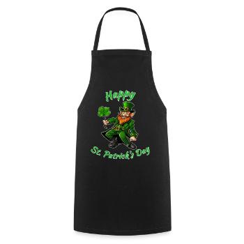 Joyeuse fête de la Saint-Patrick - Tablier de cuisine - noir - Devant - AI Model Male 185 dark (185cm)