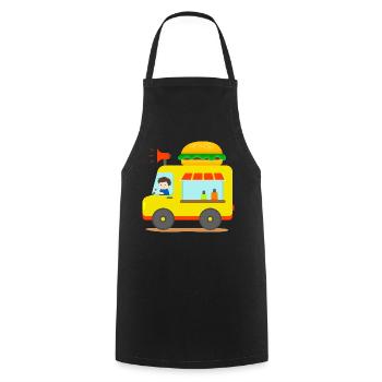 Imbisswagen Burger Food Truck - Cooking Apron - black - Front - AI Model Male 185 dark (185cm)