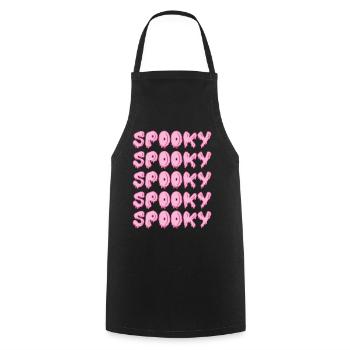 SPOOKY FRISSON PEUR CHAIR DE POULE HALLOWEEN ROSE - Tablier de cuisine - noir - Devant - AI Model Male 185 dark (185cm)