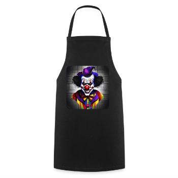 Evil grinning horror clown with red nose - Cooking Apron - black - Front - AI Model Male 185 dark (185cm)