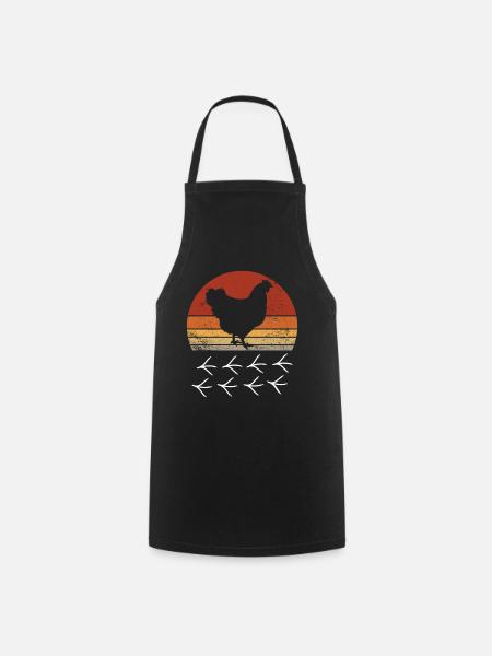 Poule Vintage Sunset Agriculteur - Tablier de cuisine - noir