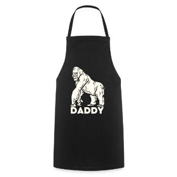 Papa Gorilla Beschützender Vater - Kochschürze - Schwarz - Vorne - AI Model Male 185 dark (185cm)