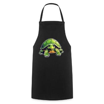 Tortue mignonne - Tablier de cuisine - noir - Devant - AI Model Male 185 dark (185cm)