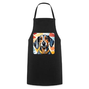 Cute cute dachshund dog - Cooking Apron - black - Front - AI Model Male 185 dark (185cm)