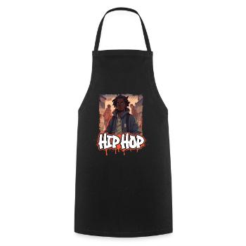 Rap & Hip Hop Music Album Cover - Anime Shirt - Cooking Apron - black - Front - AI Model Male 185 dark (185cm)