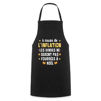 inflation dinde noël Humour - Tablier de cuisine - noir - Devant - AI Model Male 185 dark (185cm)