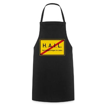 HAIL verlassen - Kochschürze - Schwarz - Vorne - AI Model Male 185 dark (185cm)