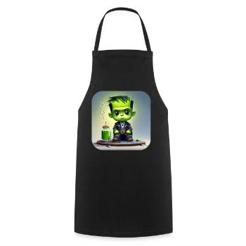 Cute little green monster - Cooking Apron - black - Front - AI Model Male 185 dark (185cm)