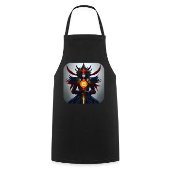 Mystical Fantasy Warrior - Cooking Apron - black - Front - AI Model Male 185 dark (185cm)
