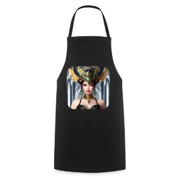 Gorgeous Fantasy Elf - Cooking Apron - black - Front - AI Model Male 185 dark (185cm)