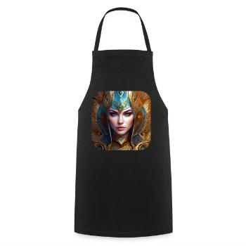 Stolze Fantasy Frau - Kochschürze - Schwarz - Vorne - AI Model Male 185 dark (185cm)