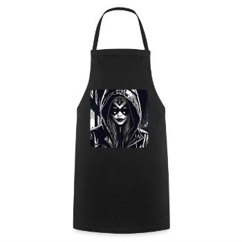 Fille Cyberpunk Cool - Tablier de cuisine - noir - Devant - AI Model Male 185 dark (185cm)