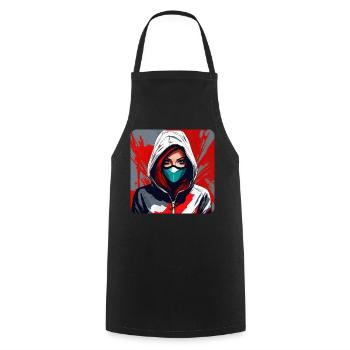 Fille Cyberpunk Cool - Tablier de cuisine - noir - Devant - AI Model Male 185 dark (185cm)